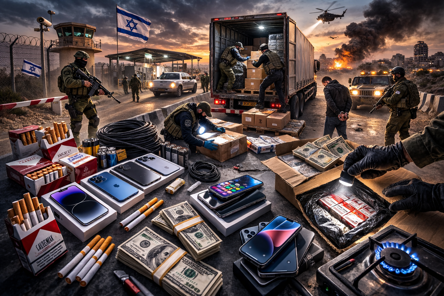 القناة 12 الإسرائيلية تبثّ فيديو يوثّق تهريب بضائع إلى غزة وتورّط شقيق رئيس الشاباك